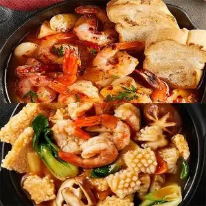 [후레쉬앤푸드]Fresh 밀키트 간편식 간편조리 인기세트 2종 (감바스알아히요+해물누룽지탕)