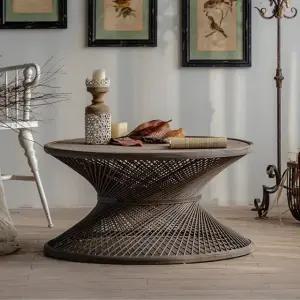 80cm 빈티지 테이블 라탄 카페 (WFHJK3C)