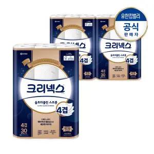 [크리넥스] 4겹 울트라클린 화장지 25M-30롤X3팩