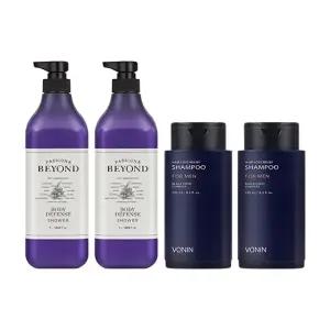 비욘드 바디 디펜스 샤워 1L x2 + 보닌 릴리프 샴푸 250ml x2 /바디워시 대용량