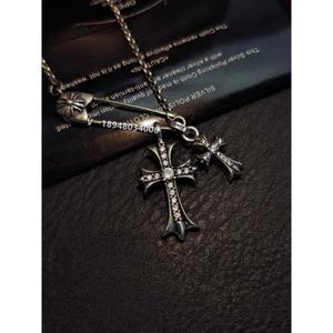세이프티핀 s925 순은 크로스 펜던트 실버 목걸이 옷핀 하츠 크롬 체인 50cm chrome