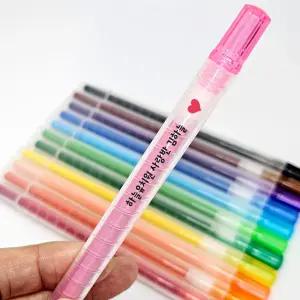 이름 각인 신학기 준비물 돌돌이 네임 색연필 12색 세트