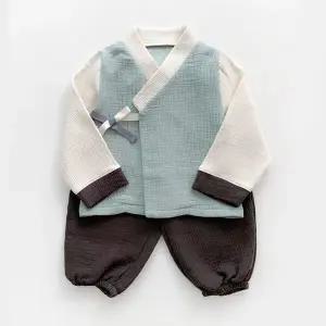 [키즈켈리]파스텔 아동 남아 한복 저고리 바지 세트