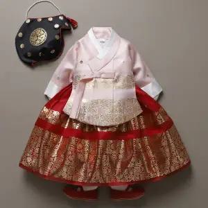 [꼬까한복]연화금빛당의 핑크 여아한복