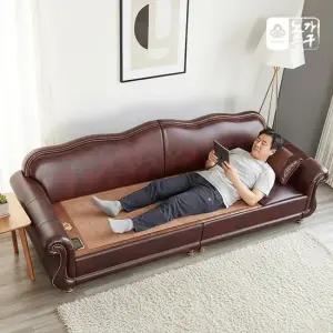 노송가구 쉐어링 천연가죽 황토볼 흙소파 4인 온열소파