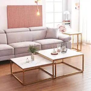 몬스 통세라믹 골드 확장형 사각 소파 테이블세트 KEF055C(착불)