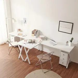 켈트2 서랍형 ㄱ자 데스크 2인용 컴퓨터 책상 DWF043C (착불)