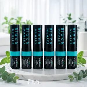 태국 야돔 페퍼민트 블랙 인헤일러 코뻥 휴대용 아로마 상쾌템 흡입기 6개 세트