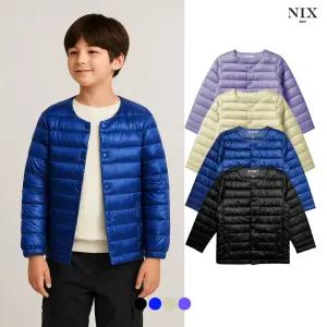 [NIXKIDS]유니) 나일론 덕다운 80/20 - 라운드 샤이니 경량 점퍼 (45G) (레귤러핏) (FKRWCUE701P)