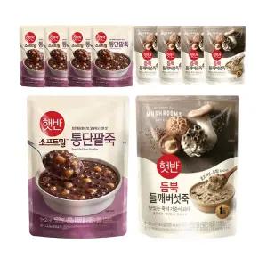 CJ 햇반 듬뿍 들깨버섯죽 420g + 소프트밀 통단팥죽 420G 각5개 (총10개)