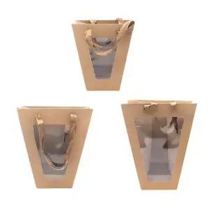 사다리꼴 소 쇼핑백 창 투명창선물백 접이식사각상자 선물케이스