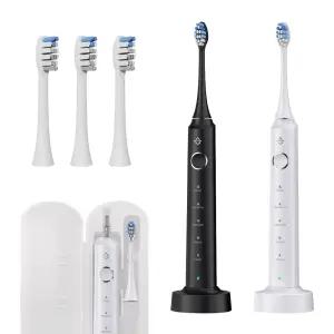 음파 전동칫솔 스마트 타이머 휴대용 무선 충전식 세트 방수 진동 부드러운 미세모