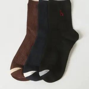 [헤지스]브라운 라인배색 여성중목양말3종세트 HISS5F230W2_s