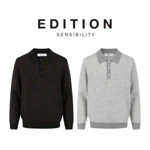 [롯데백화점]에디션 25 FW 남자겨울니트 하운드투스 카라 스웨터 2종 1택 NEF4ET1627 DR4488