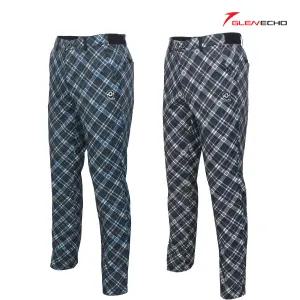 그렌에코 ges25803 남성 이중체크 프린트 기모 겨울바지/허리밴드