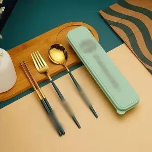 스타벅스 스벅 커트러리 수저세트 젓가락포크스푼 케이스포함 선물용 캠핑용 카페감성 식기세트