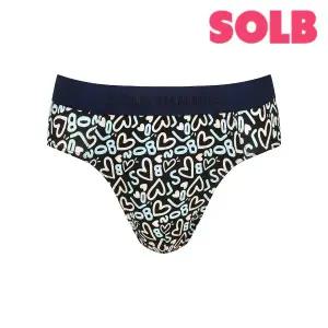 [롯데백화점]솔브 남자삼각 하트 나염 아웃밴드 남성삼각팬티 SMP6160