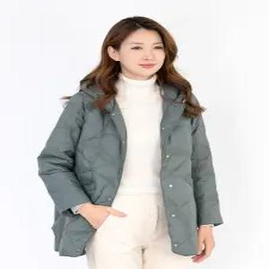 [모슬린]엄마옷 후드 자수 오리털 하프패딩점퍼 511FGH146 마담중년여성빅사이즈50대60대