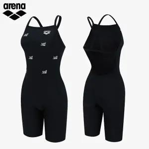 아레나 여성수영복 선수 4부 반신 싱글 스트랩백 A5FL1CE09BLK