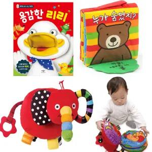 용감한리리 아기코끼리코야 누가숨었지 아기헝겊 초점책