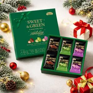 [하루견과] 홀리데이에디션 스윗&그린홀리데이 30입 선물세트 / 초코넛츠 / 코코아+말차+고구마아몬드
