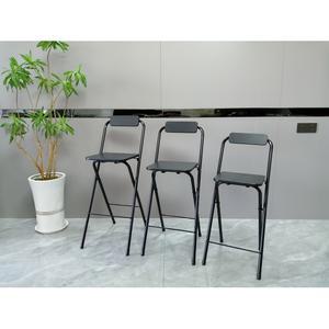 높은의자 키높이 폴딩체어 올블랙 다용도 65CM 이동식 앉은키 1인 모던 정방형 바체어