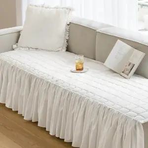 예쁜 프릴 쇼파 커버 주름 스커트 소파 덮개 누빔 쇼파 패드 푹신한 마이크로 사계절 롱 프릴 쇼파 패드 거