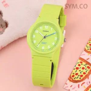 [카시오] LQ-24B-3B 클래식 아날로그 바이오레진 팝 옐로우그린 수능 수험생 여자 우레탄 시계 d