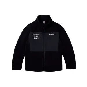 험머 H2 남성 그래픽 로고 보아 플리스 본딩 집업 자켓 블랙