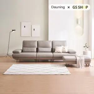 [룸스프레이증정][다우닝] 플라나 3.5인 리프트업 전체 통가죽 소파+스툴