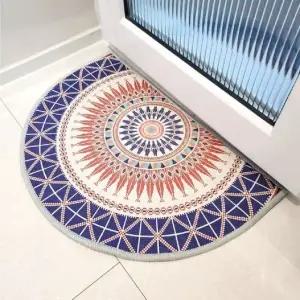 북유럽풍 논슬립 벨벳 반원형 발매트 B type 블루 (WFJ5QH2)