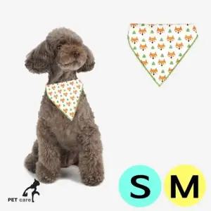 고품질 M 심플 애견 화이트 S 머플러 여우 패턴 (WFJQMNP)