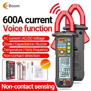 ANENG 다기능 클램프 멀티미터, 음성 알림, NCV 감지 저항계, 전압 전류계, 전기 기기, PN102