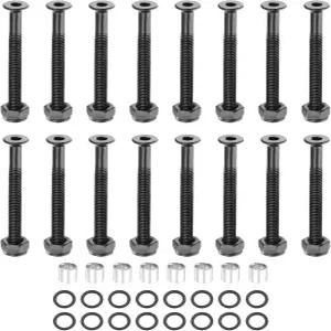파티킬 스케이트보드 하드웨어 키트 책상 장착 나사 액슬 너트 스페이서 16개 트럭 휠용 와셔