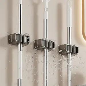 청소도구걸이 밀대 빗자루 홀더 봉걸이 청소솔 무타공 2개입