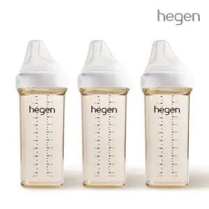 헤겐 애착젖병 PPSU 330ml 트리플팩(3P) (3단계 꼭지포함)