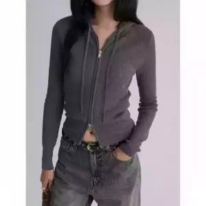 에잇세컨즈(8 seconds) 니트 후드 카디건 그레이