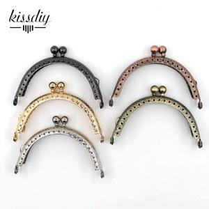 5피스 8.5CM 더블 구슬 금속 프레임 동전 지갑 키스 걸쇠 핸들 클러치 DIY 가방 액세서리 믹스 컬러