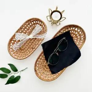 [하프클럽/]수제품 라탄 오발 트레이 라탄바스켓 소형 1세트(2P)