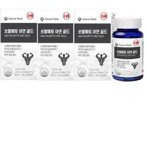 쏘팔메토 아연 골드 1300mg x 90캡슐 2+1 총270캡슐 옥타코사놀 비타민 아연