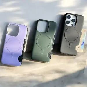 갤럭시 S23 S24 S25 울트라 플러스 맥세이프 케이스 카드2장 수납 컬러 하드 범퍼