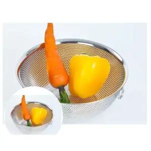 ( )타공 원형바구니 3호 소 야채탈수채반 스텐과일바구니