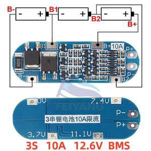 18650 이온 LIPO 배터리 BMS 7V 3S 10A 11 1V 12V 12 6V 충전기 보호 보드 모듈