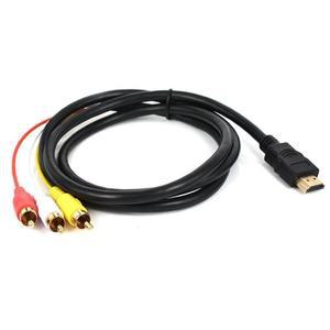 HDMI to RCA 케이블 1080P 5ft/1.5m HDMI Male to 3 RCA 비디오 오디오 AV 케이블 커넥터 어댑터 송신기 TV