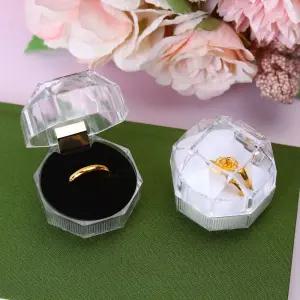 투명 아크릴 팔각 반지케이스 돌반지상자 반지상자 반지상자 돌반지케이스