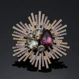 [하프클럽/]지르코니아 화려한 패션브로치 쿠빅 칼라 불꽃 옷핀 오리지널