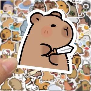 스티커 50장 캐리어 다이어리 리무버블_카피바라 캐리어스티커