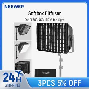 NEEWER 업그레이드된 소프트박스 디퓨저 PL60C RGB LED 비디오 라이트 패널용 그리드 가방 블랙아웃 후드