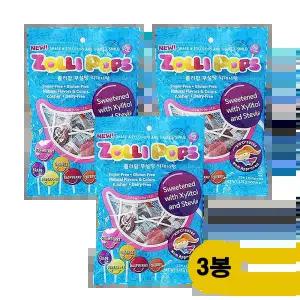 졸리팝 자일리톨 무설탕 캔디 혼합 125g (21개) x 3봉 / 여섯가지맛 막대사탕 롤리팝