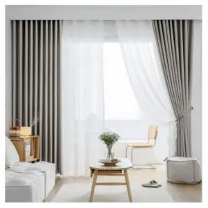지나송 암막 커튼 봉 거실 자수 리베르 대형 그레이